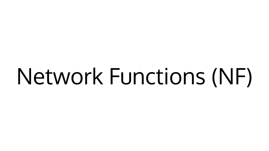 network functions nf