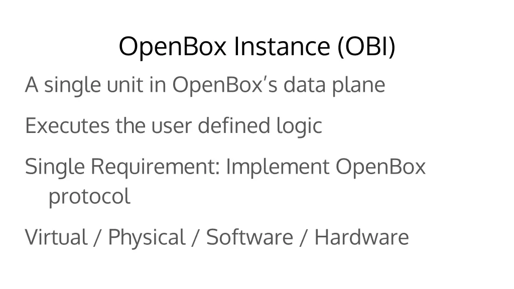 openbox instance obi a single unit in openbox