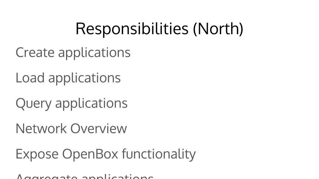 responsibilities north create applications