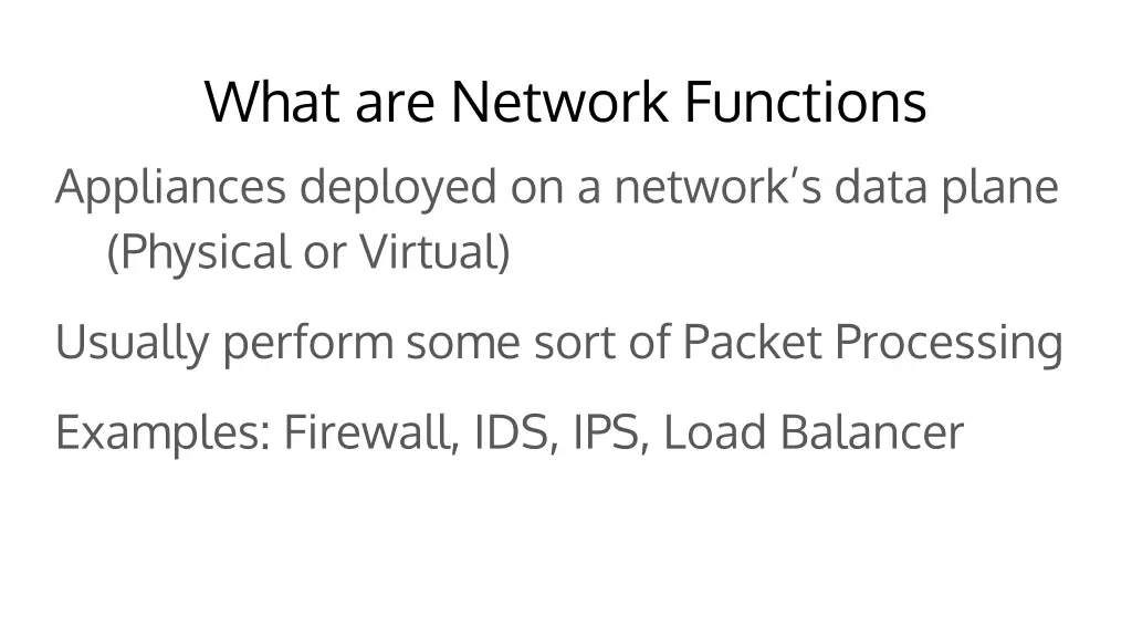 what are network functions appliances deployed