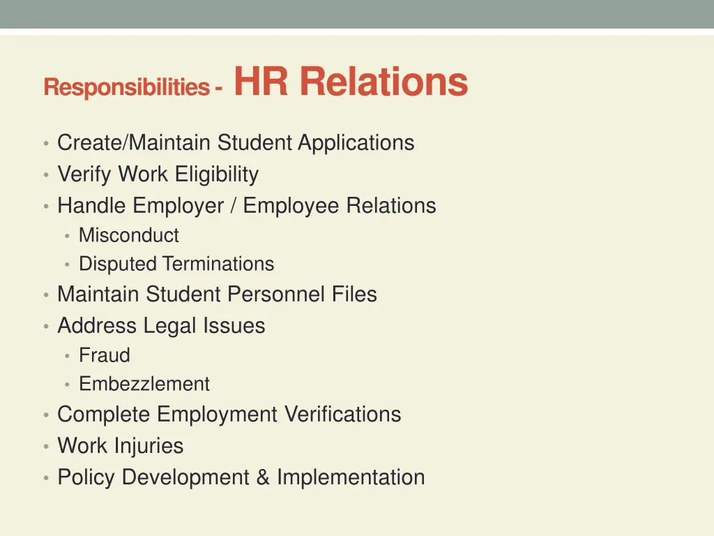 responsibilities hr relations