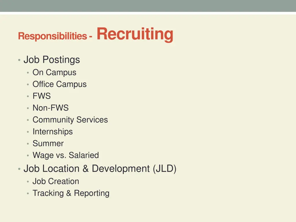 responsibilities recruiting