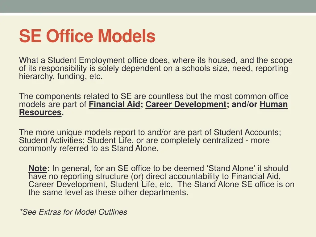 se office models