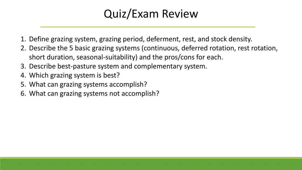 quiz exam review