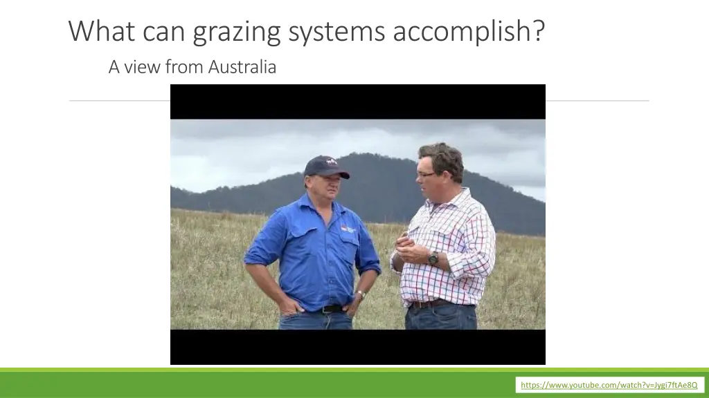 what can grazing systems accomplish a view from