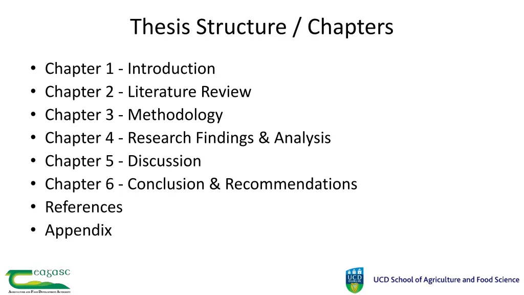 thesis structure chapters