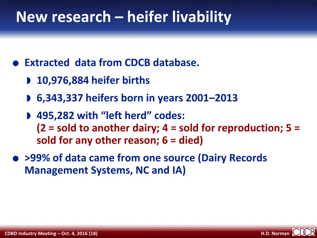 new research heifer livability