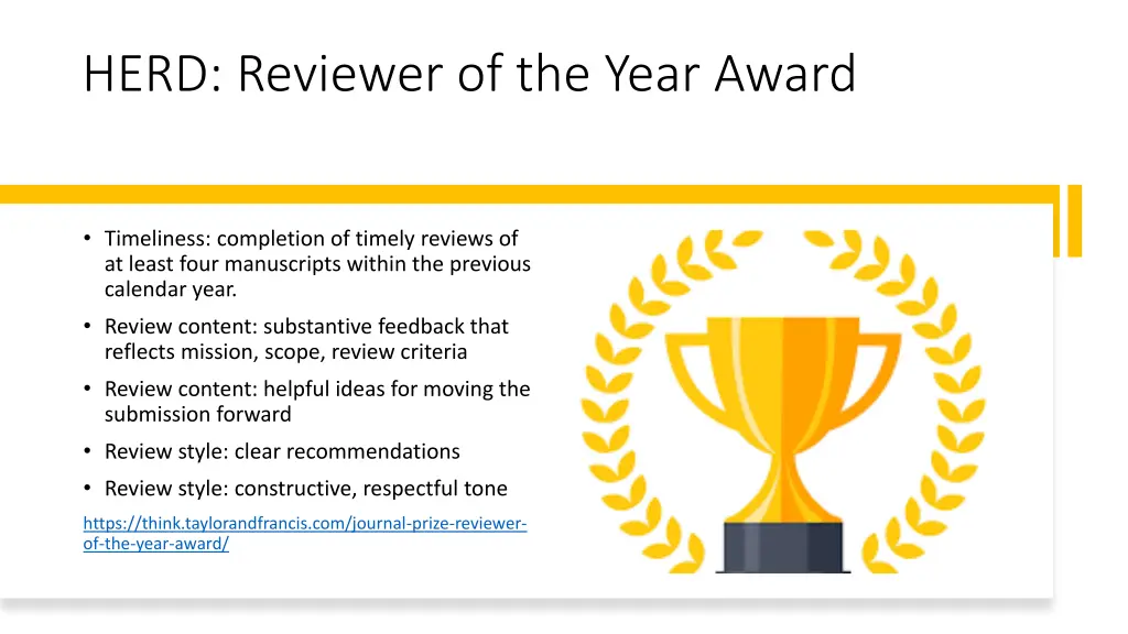 herd reviewer of the year award