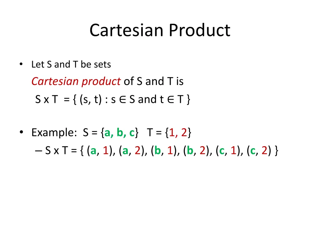 cartesian product