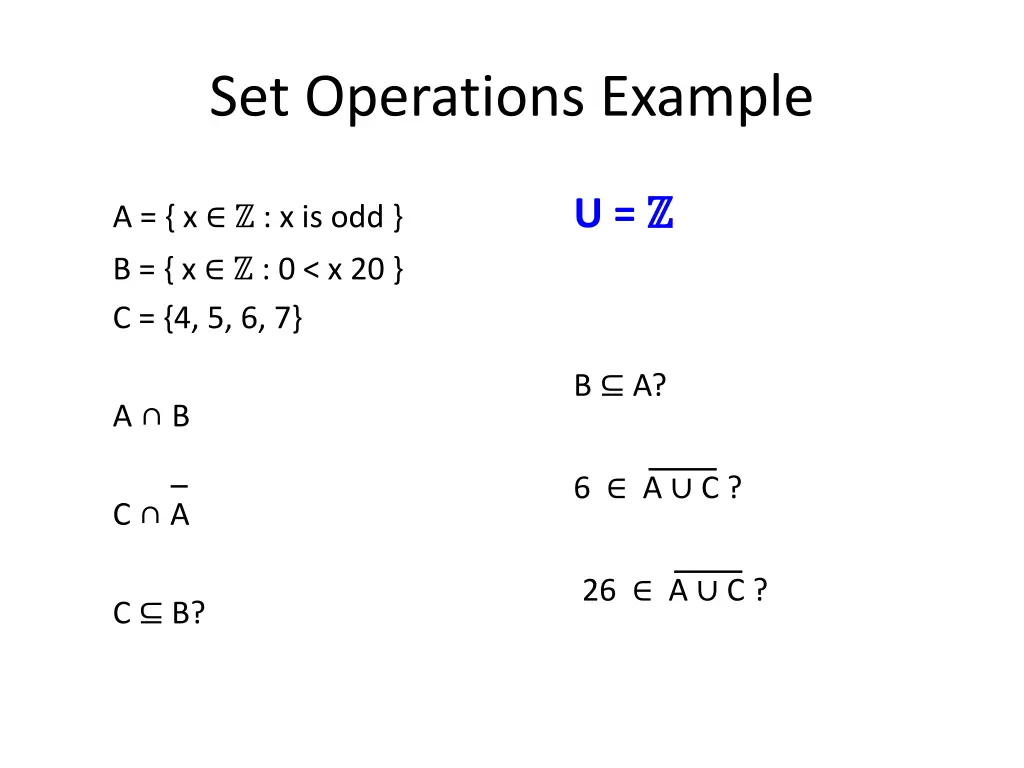 set operations example