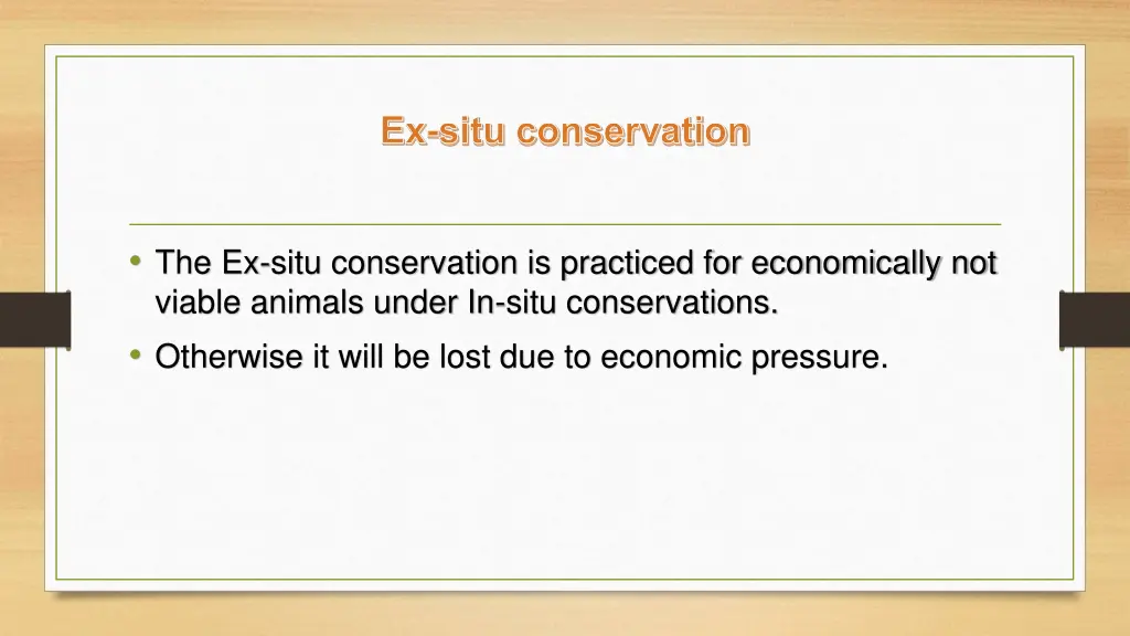 ex situ conservation