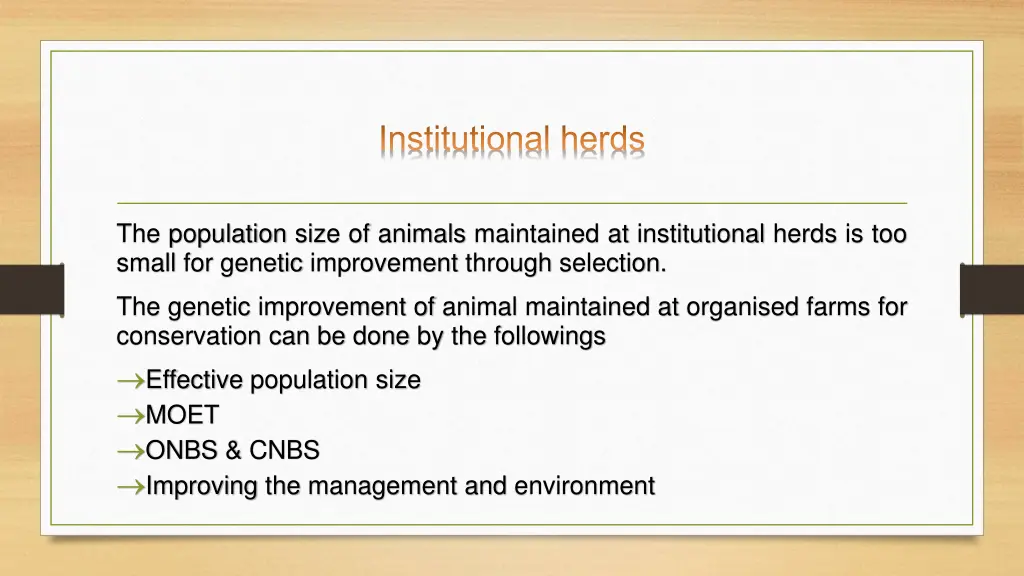 institutional herds