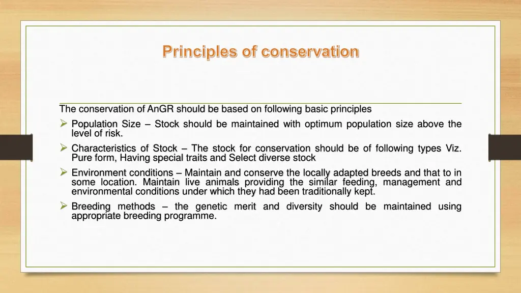 principles of conservation