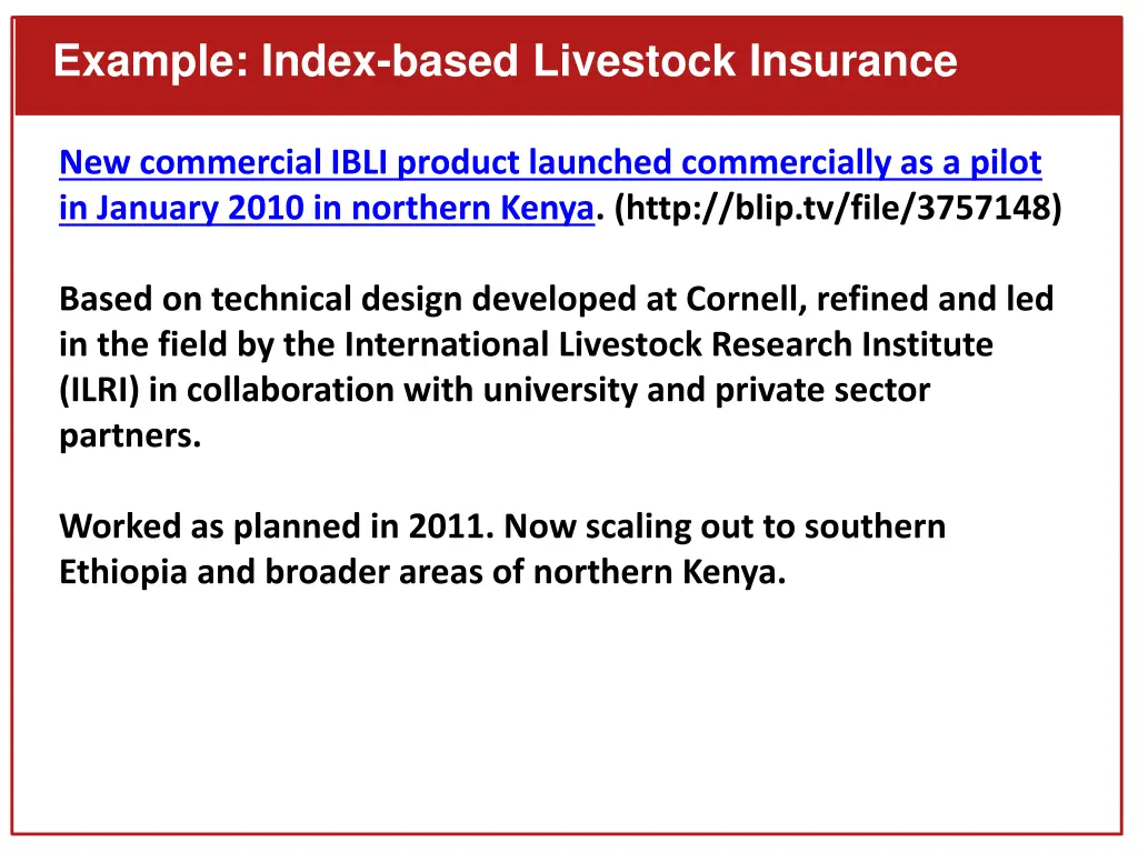 example index based livestock insurance