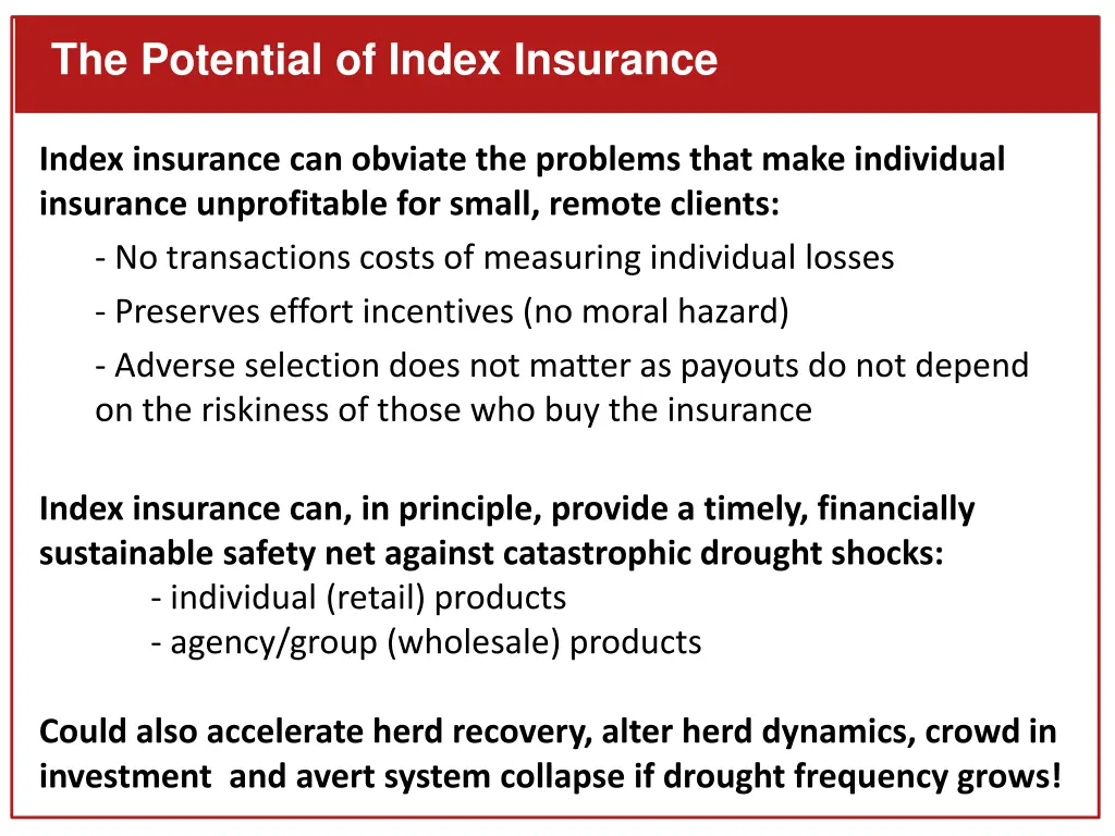 the potential of index insurance 1