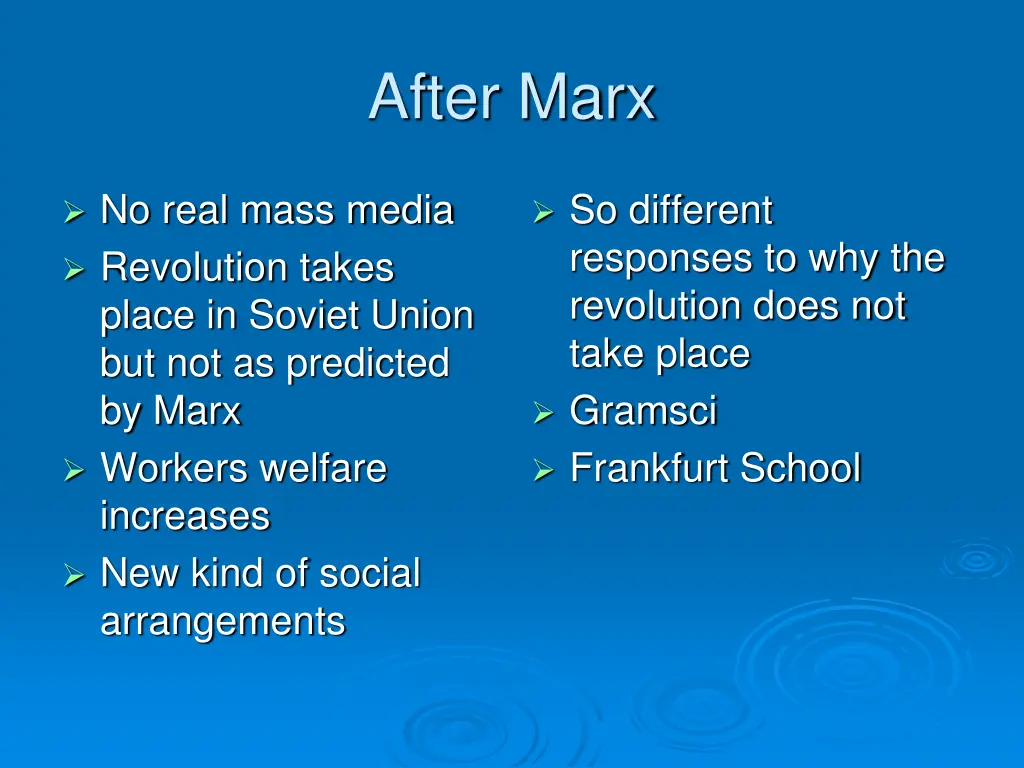 after marx