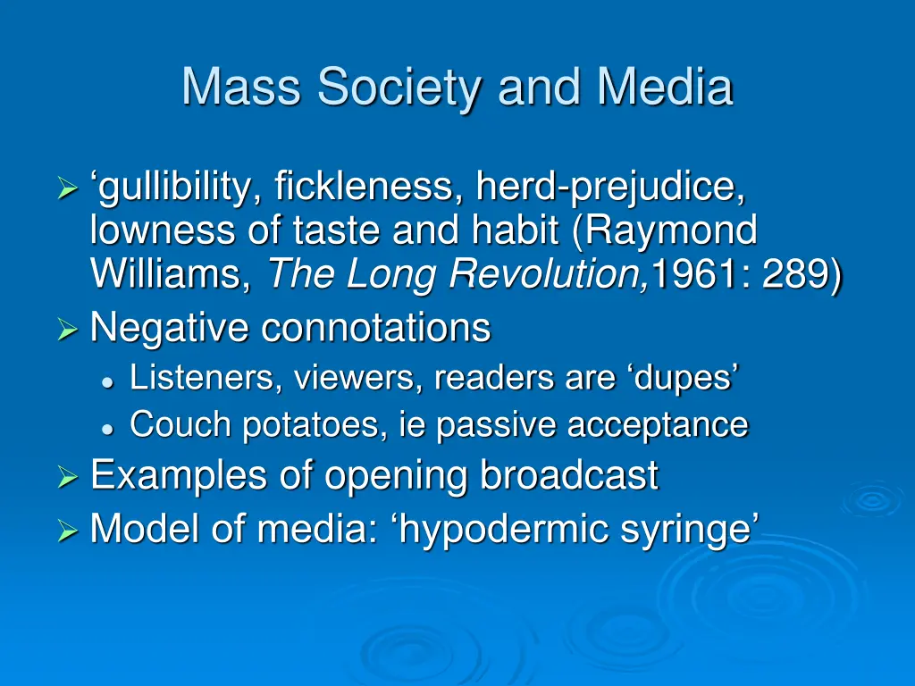 mass society and media