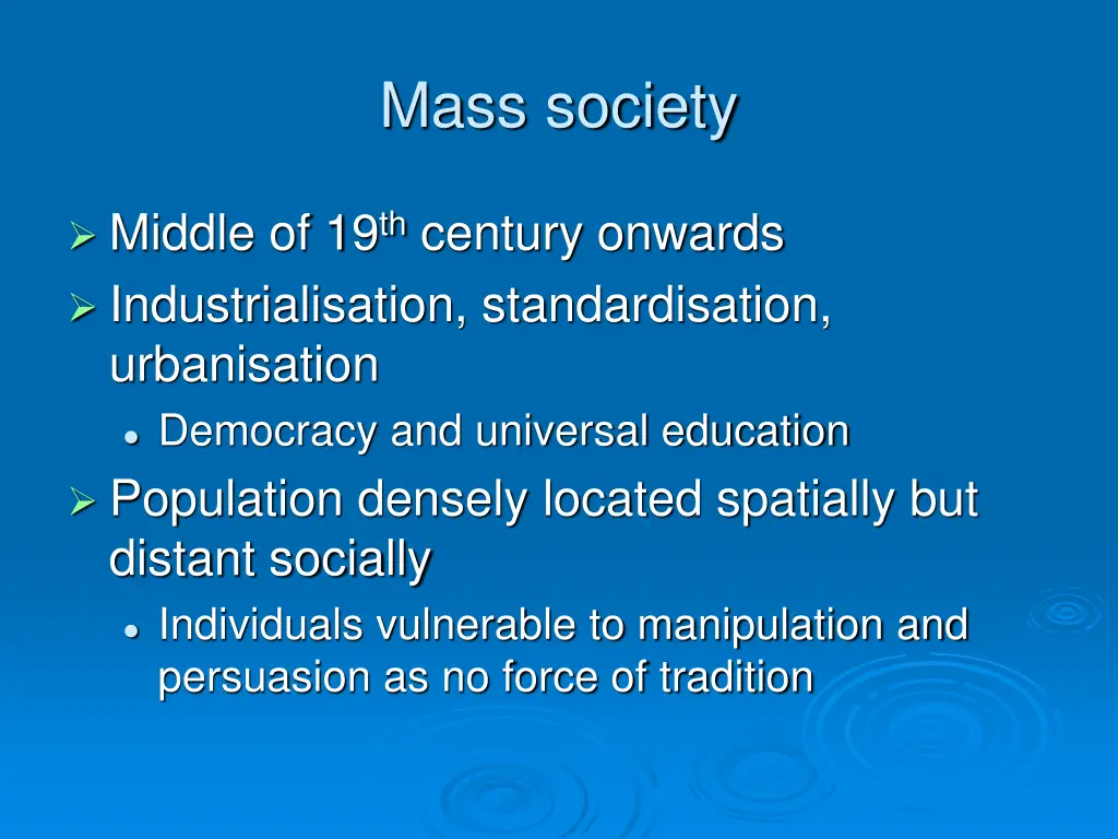 mass society