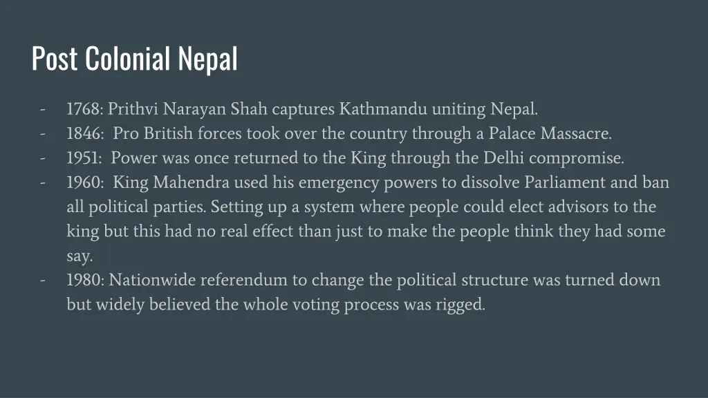 post colonial nepal