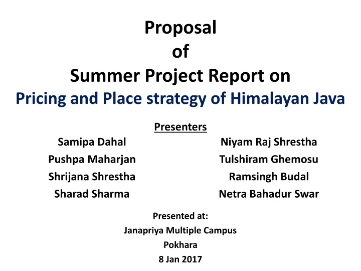 proposal of