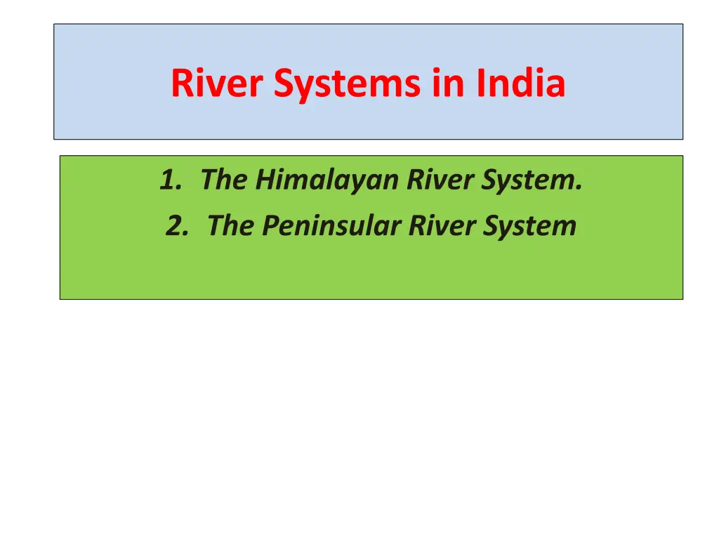 river systems in india