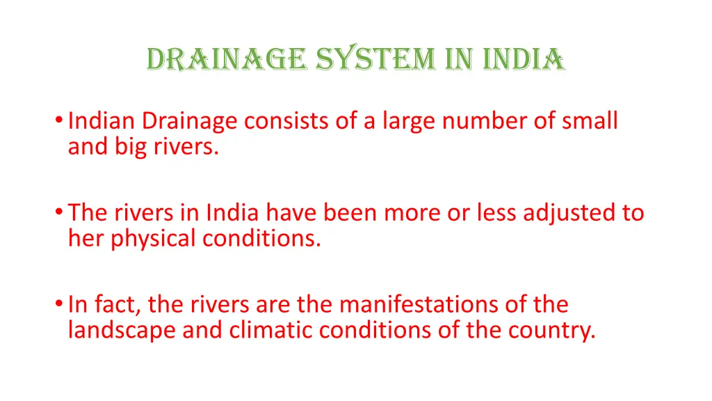 drainage system in india