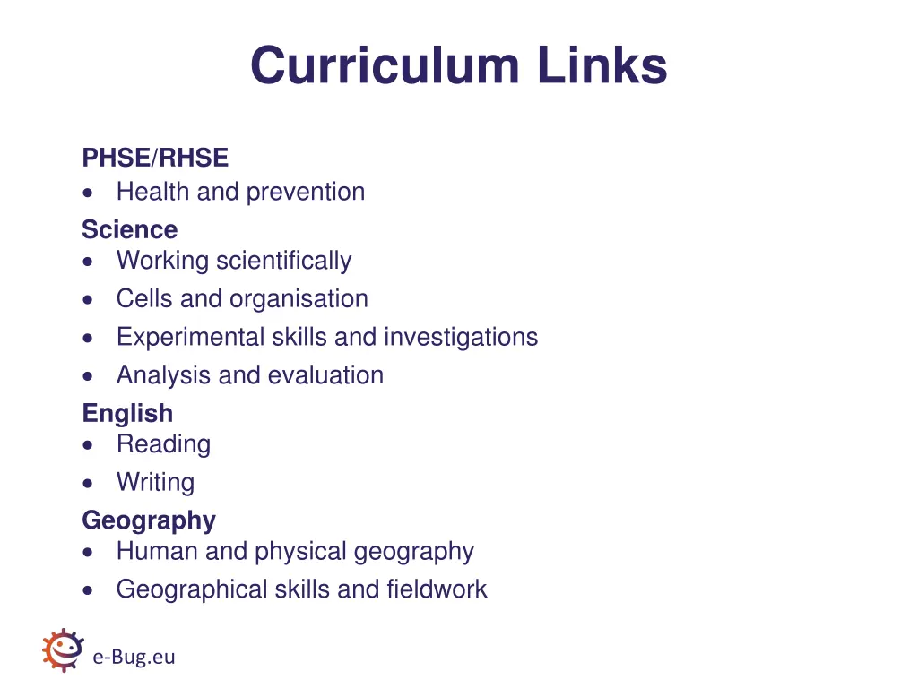 curriculum links