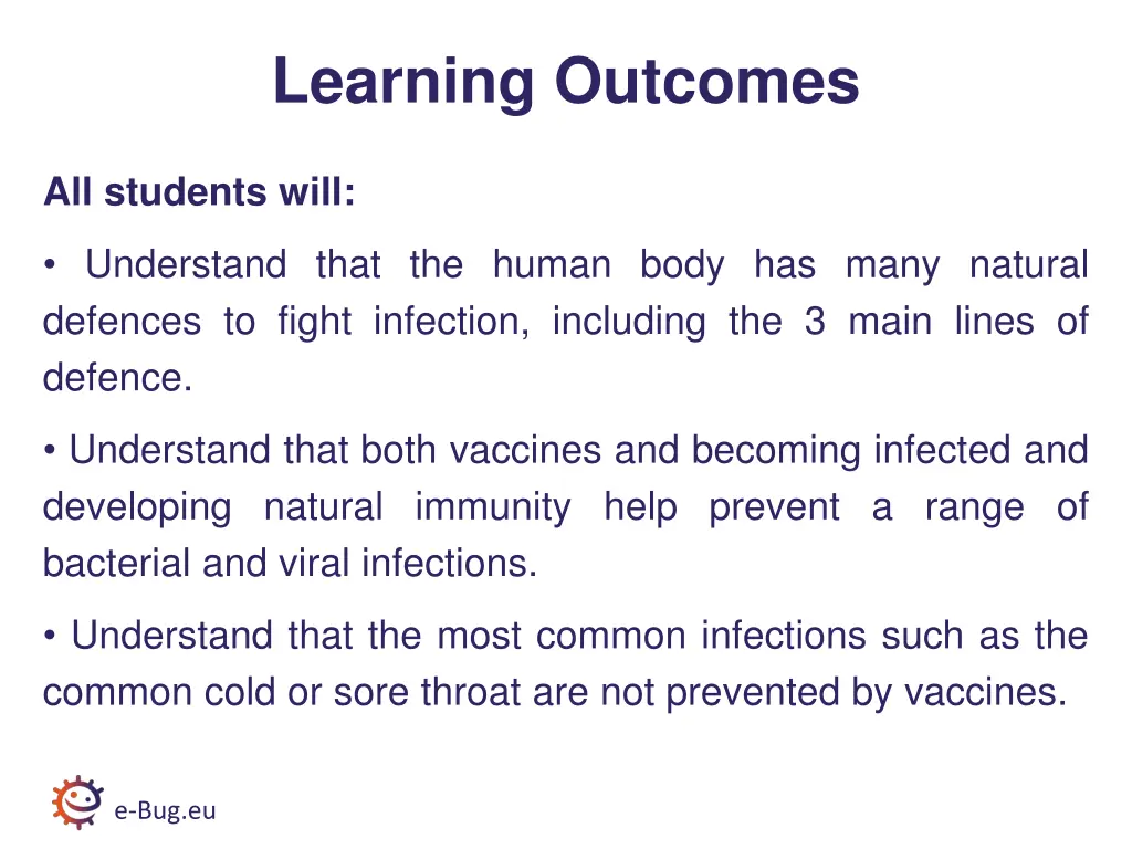 learning outcomes