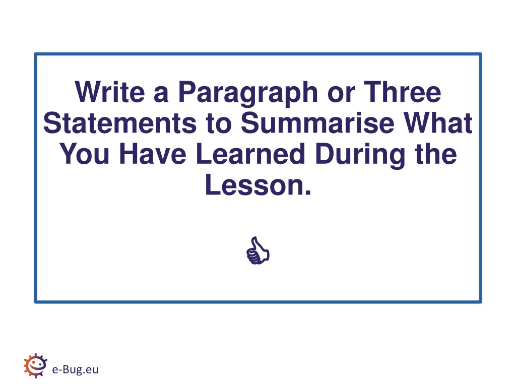 write a paragraph or three statements