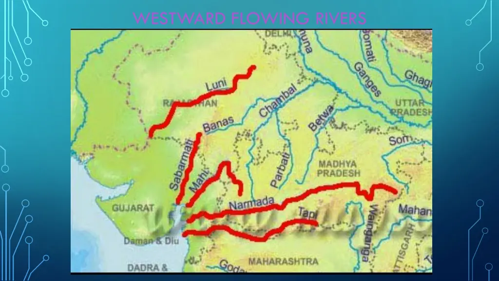 westward flowing rivers