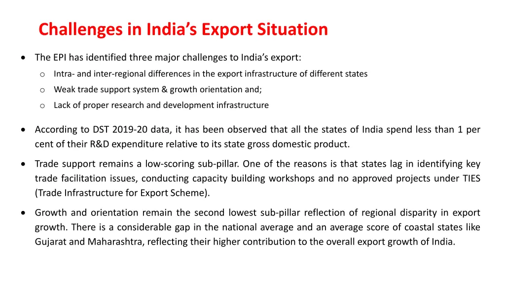 challenges in india s export situation