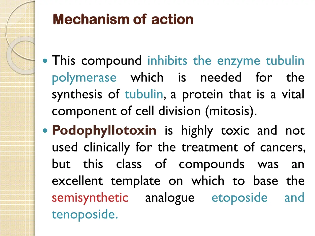 mechanism of action mechanism of action