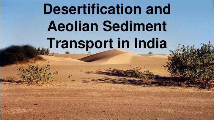 desertification and aeolian sediment transport