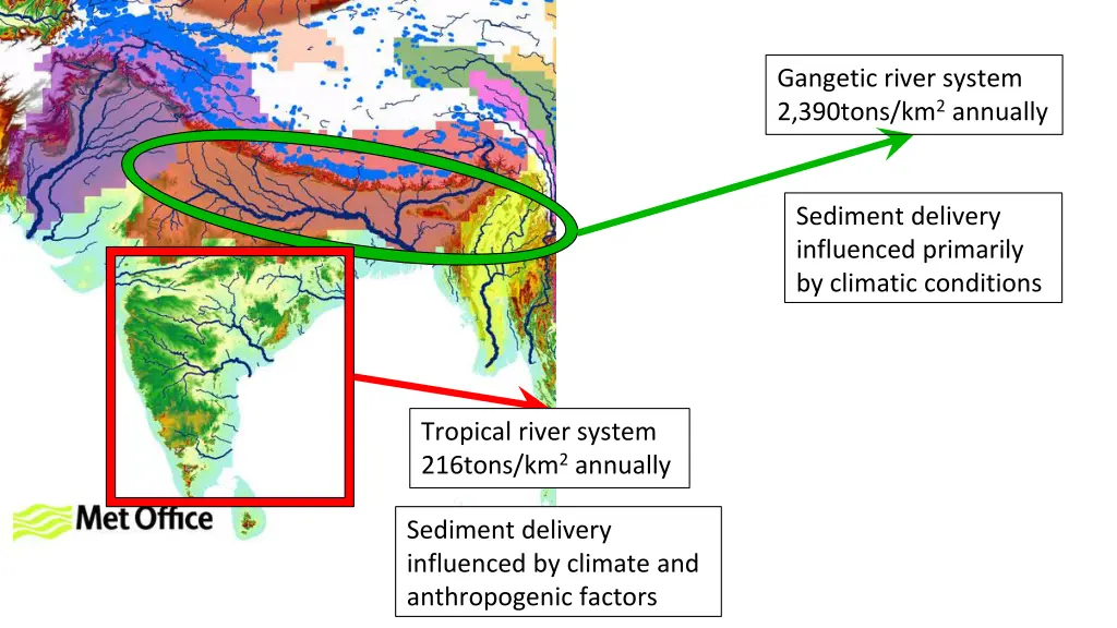 gangetic river system 2 390tons km 2 annually