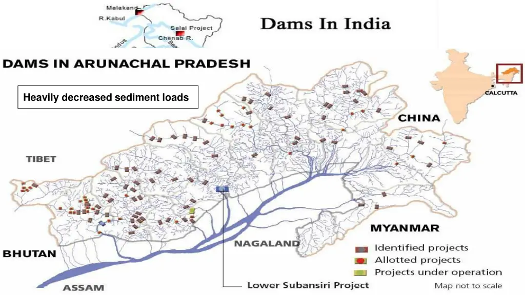 heavily decreased sediment loads