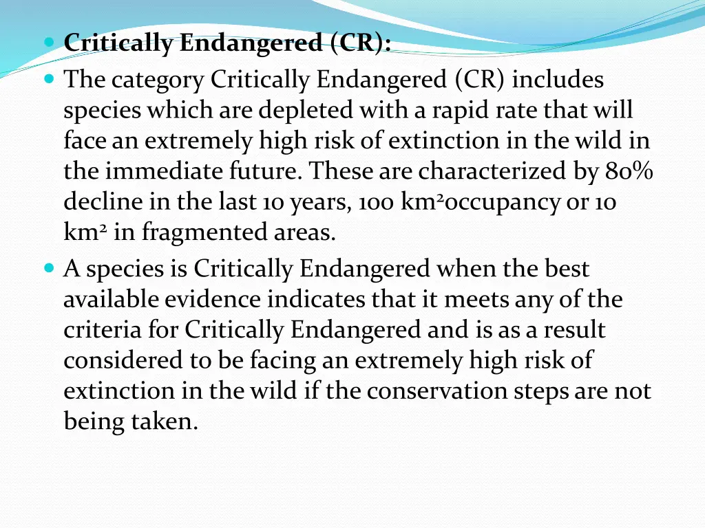 critically endangered cr the category critically