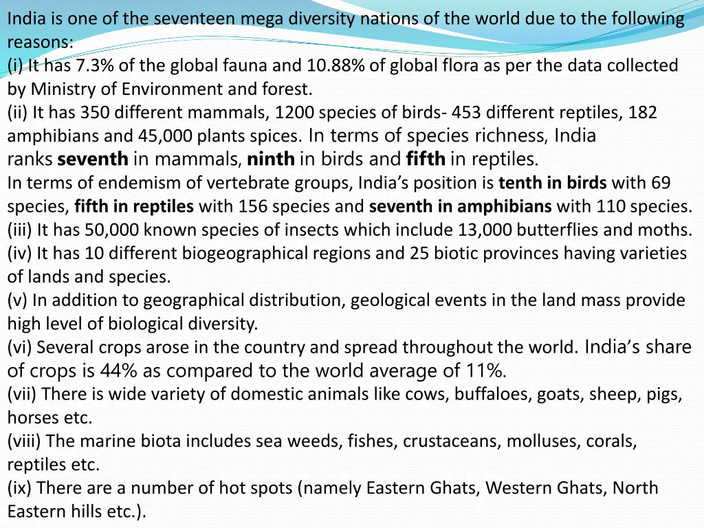 india is one of the seventeen mega diversity