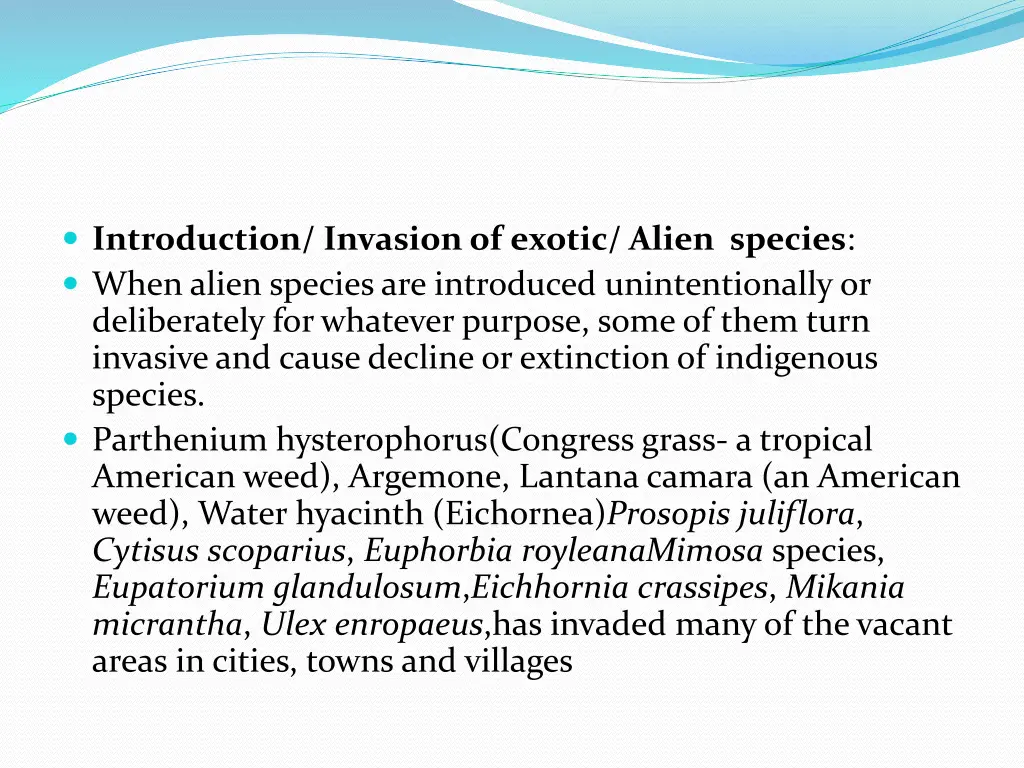 introduction invasion of exotic alien species