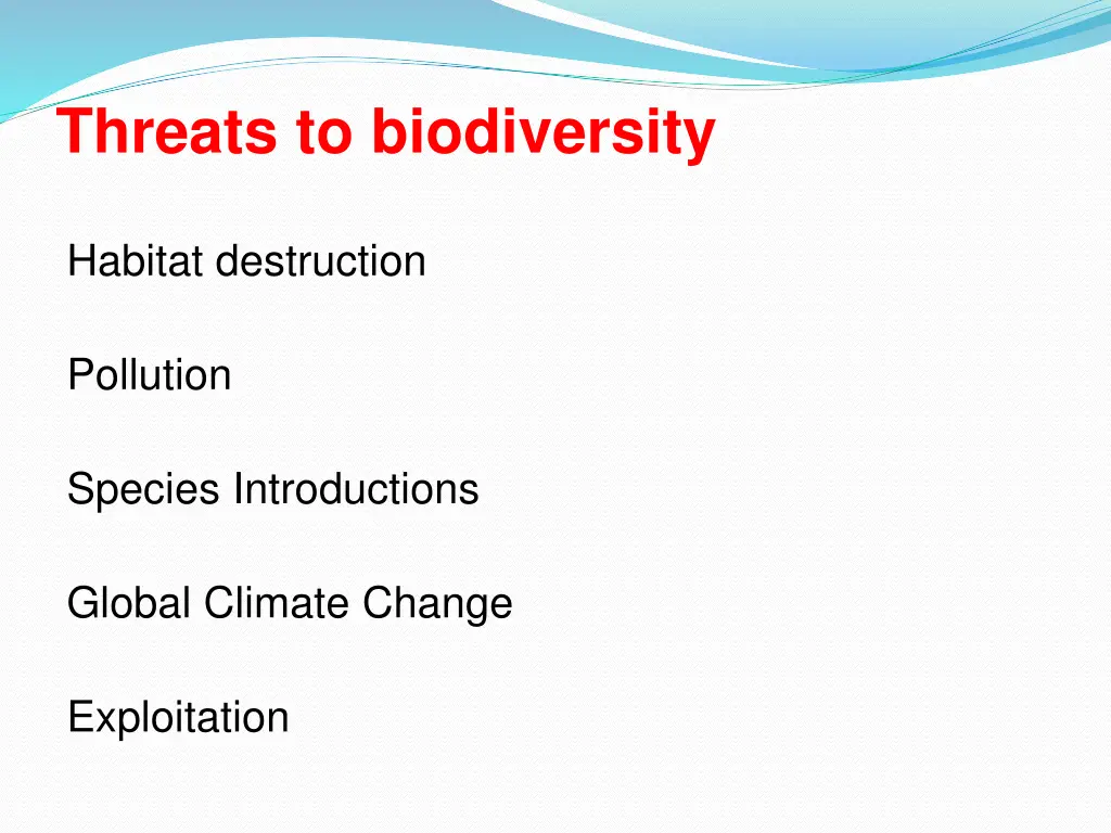 threats to biodiversity