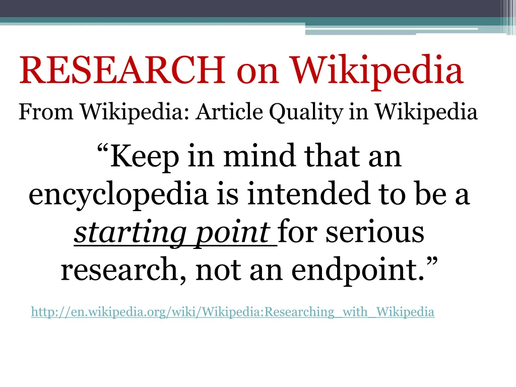 research on wikipedia from wikipedia article