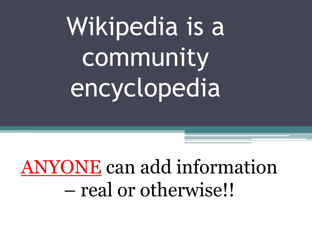 wikipedia is a community encyclopedia