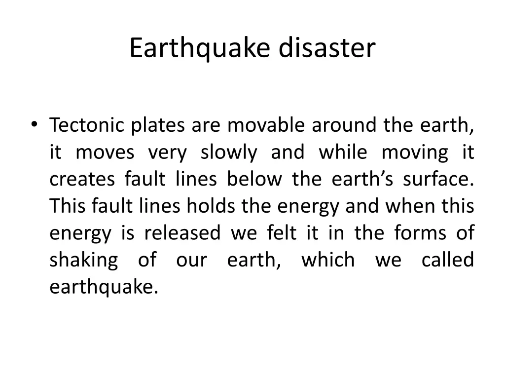 earthquake disaster