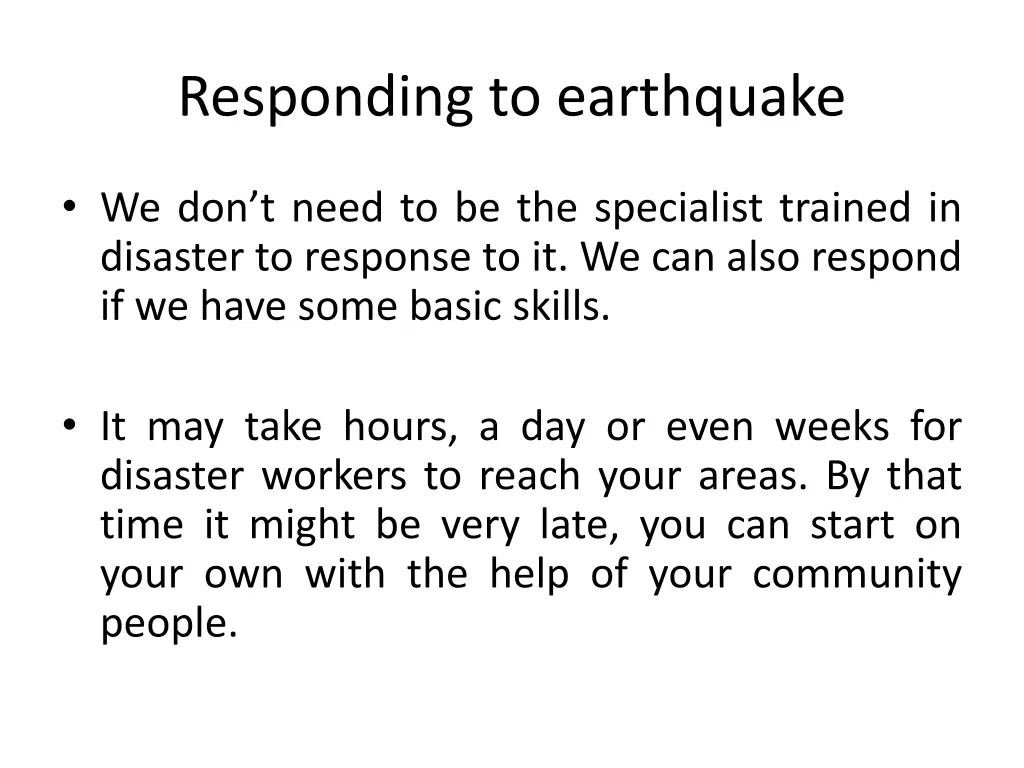 responding to earthquake