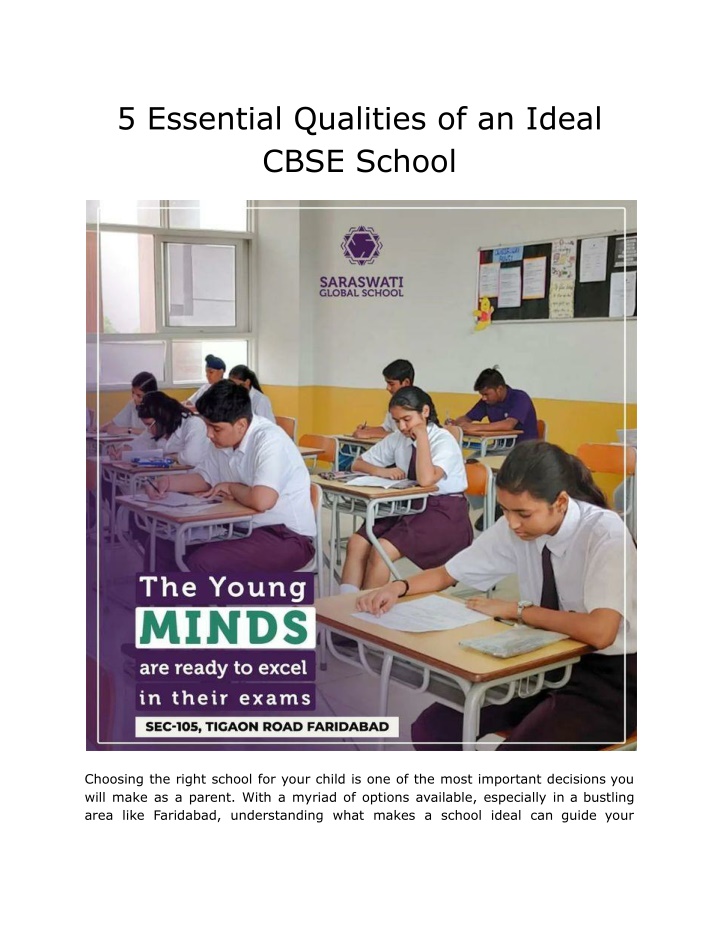 5 essential qualities of an ideal cbse school