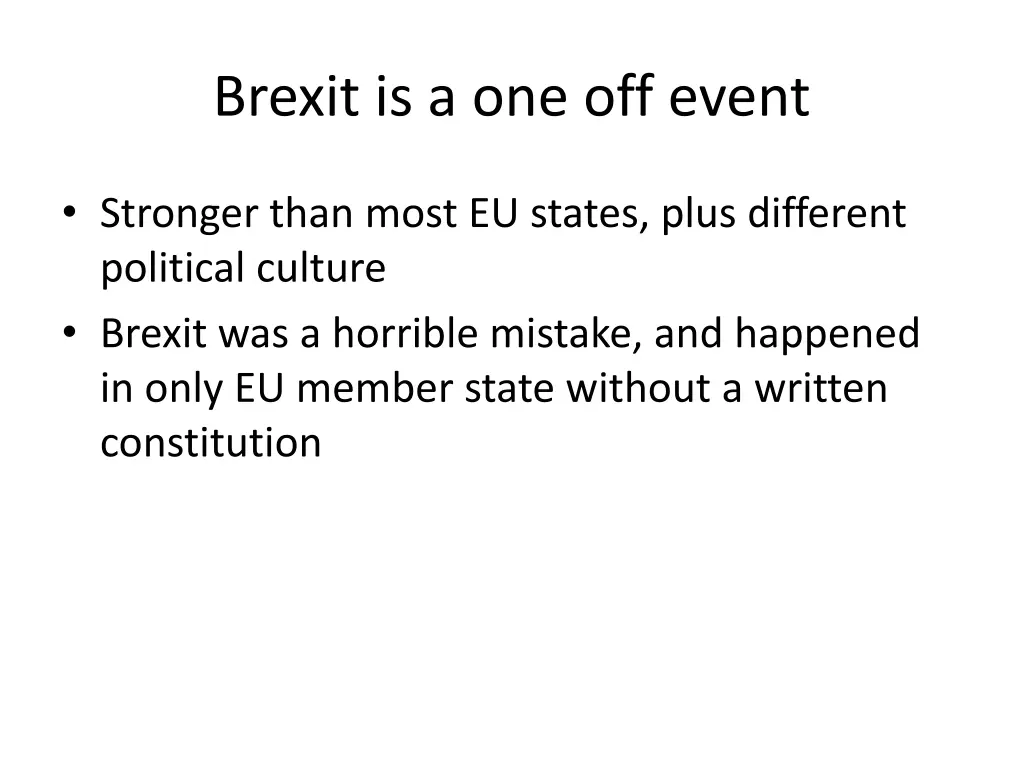 brexit is a one off event