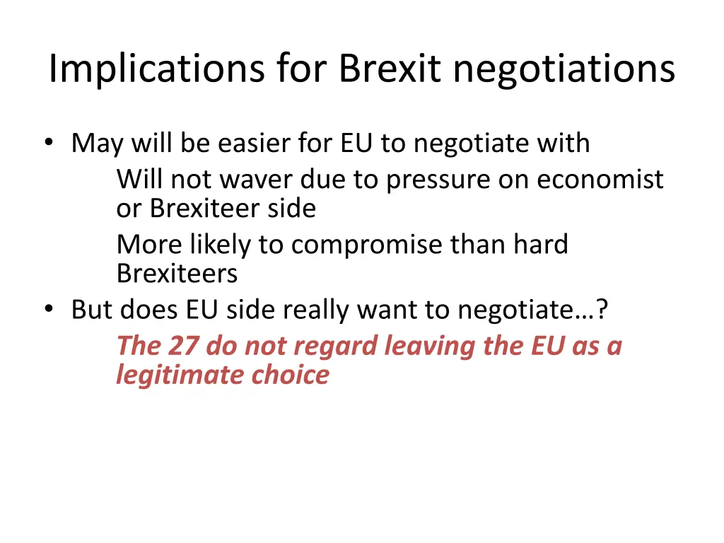 implications for brexit negotiations