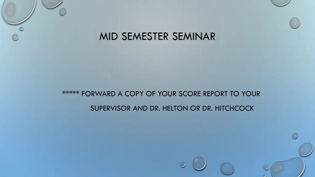 mid semester seminar