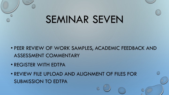 seminar seven