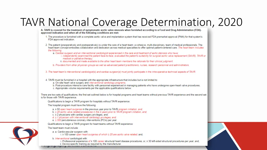 tavr national coverage determination 2020