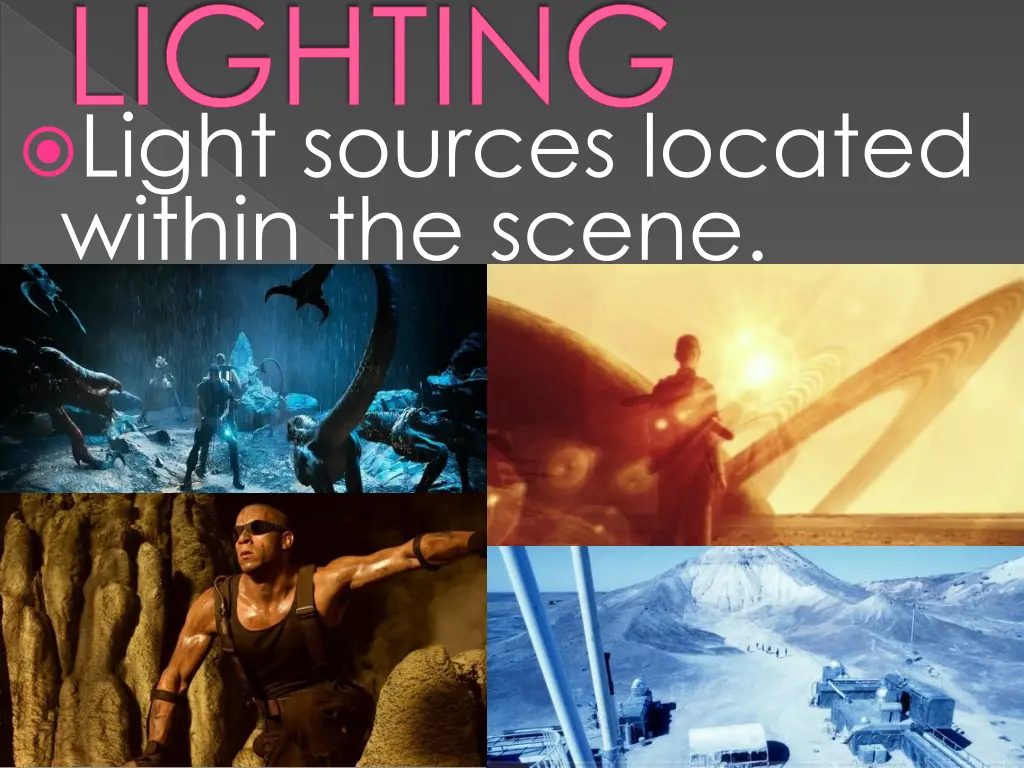 lighting light sources located within the scene